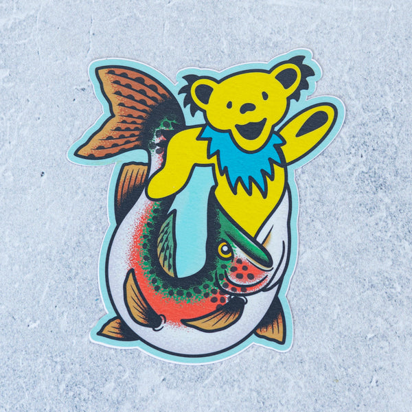 Drewlr Dancing Bear Trout Sticker