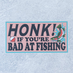 Drewlr Bad at Fishing Sticker
