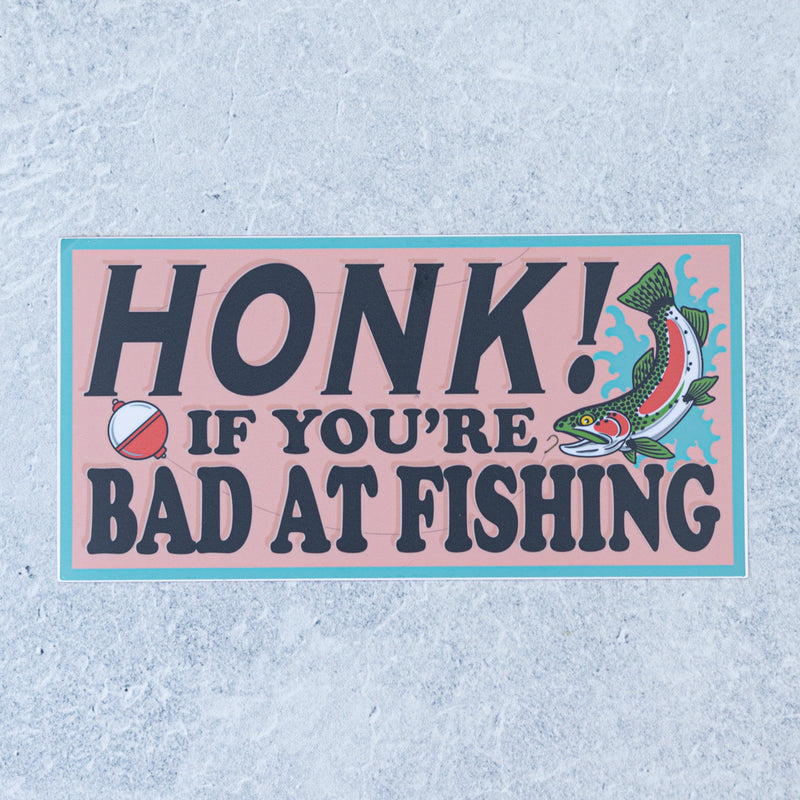 Drewlr Bad at Fishing Sticker