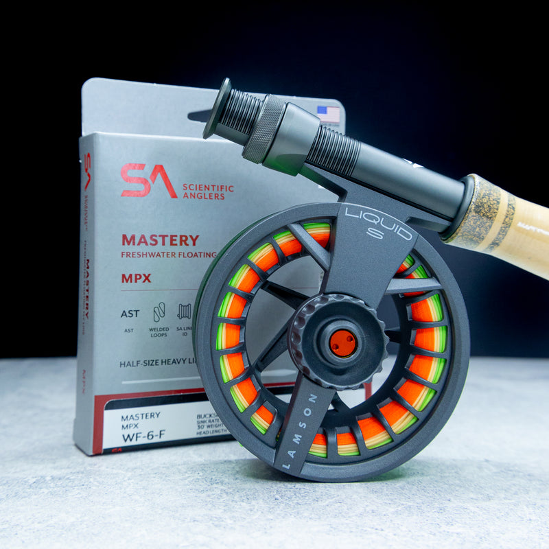 best price lamson liquid fly reel 6wt Combo w/SA MPX Line – Space Coast Flies Maui is a Demigod Available in Tidal and Color:Neon Blue Samurai Rods