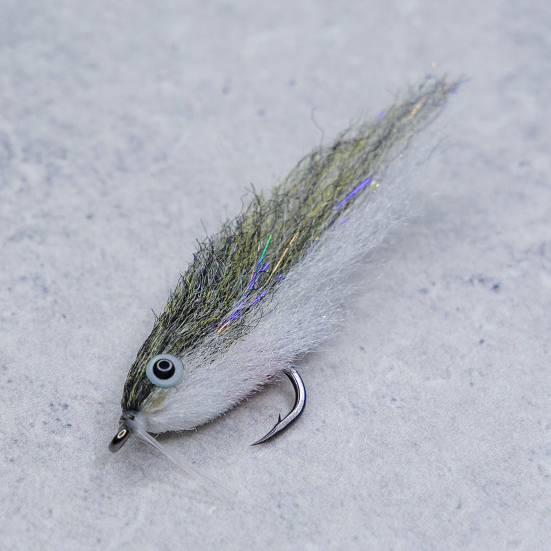 Puglisi Floating Minnow Saltwater Fishing Fly Lure | Gray/White | Size 2/0