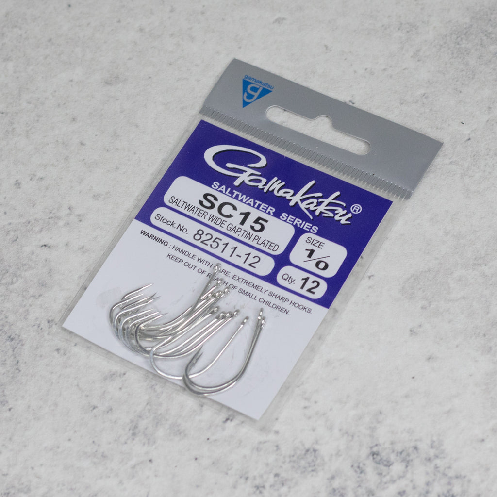 basic fishing hook size kids Gamakatsu SC15 Wide Gap Hook